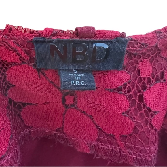 Red Backless NBD Lace Mini Dress Sz Small - Picture 11 of 14